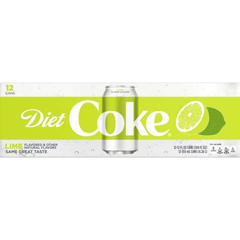 Diet Coke with Lime Soft Drink, 12 fl oz, 12 Pack - Walmart.com