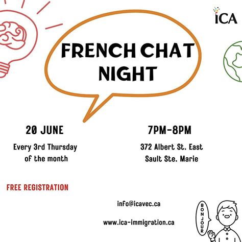 French Chat Night, 372 Albert St E, Sault Ste. Marie, 20 June to 15 ...