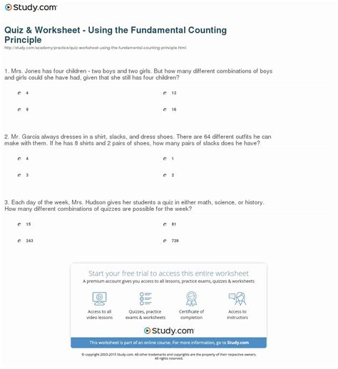 Image result for Counting Principle Worksheet