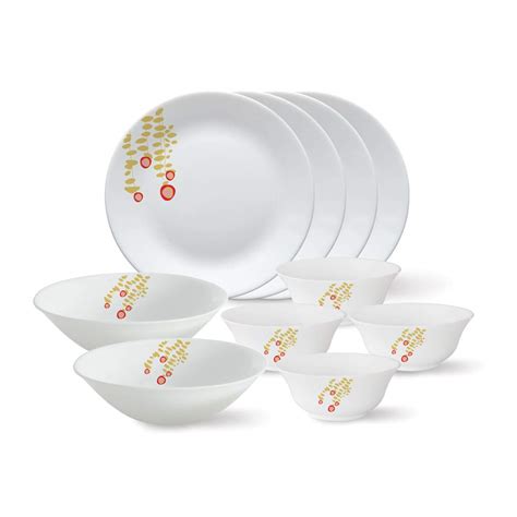 Larah by Borosil - Tiara Series, Pebbles, 10 Pcs, Opalware Dinner Set ...