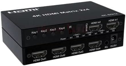 Buy VOOCME 2x4 HDMI Matrix Switch 4K 60Hz 2 in 4 Out Matrix HDMI Switch ...