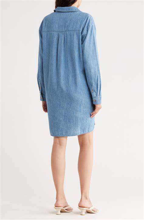 Melrose and Market Long Sleeve Chambray Shirt Dress | Nordstromrack