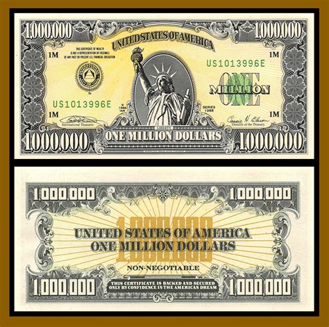 American 1000000 Dollar Bill
