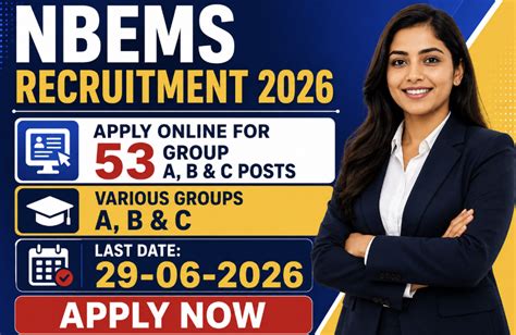 NBEMS Recruitment 2026 – Apply Online for 53 Group A, B & C Posts ...