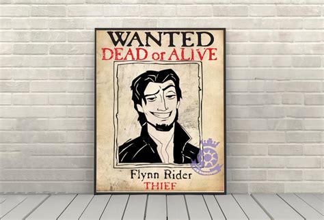 POSTER Flynn Rider Wanted Poster Tangled Poster Vintage Disney Movie ...