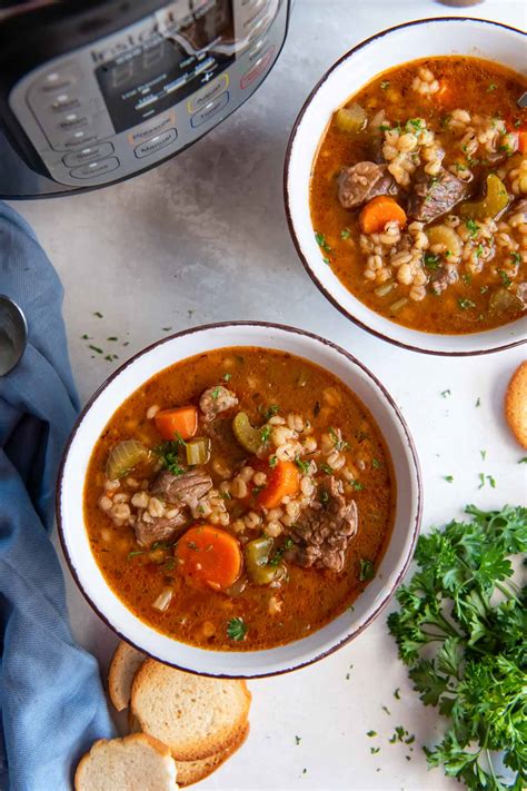 Instant Pot Beef Barley Soup - Kristine's Kitchen