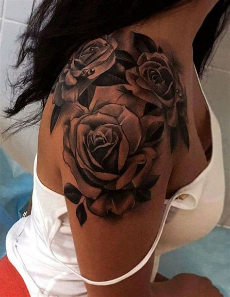 Rose Tattoos On The Shoulder
