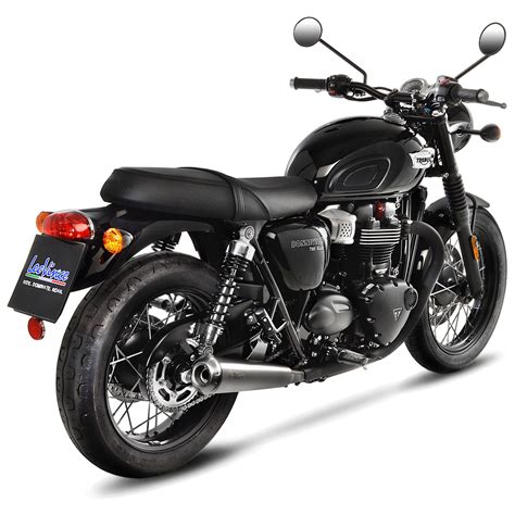 LeoVince Classic Racer Slip-On Exhaust for Triumph Bonneville T100 ...
