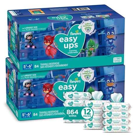 Pampers Easy Ups Pull On Training Pants Boys and Girls, 5T-6T (Size 7 ...