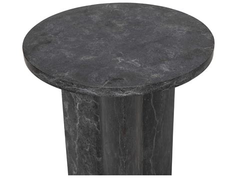 Noir Diana Round Black Marble End Table | NOIAM316BM