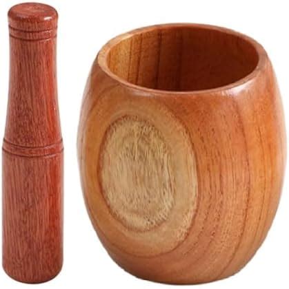 Onprix Wooden Mortar and Pestle Set Wooden Mixer Grinder Pill Crusher ...