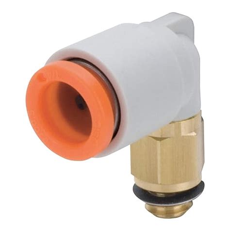 SMC KQ2L04-M5A PBT & Brass Push-to-Connect Tube Fitting, 90 Degree ...