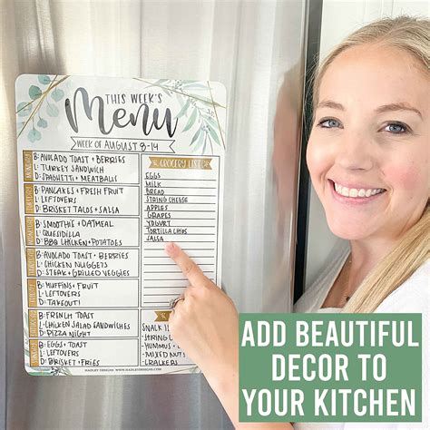 Magnetic Meal Planner for Refrigerator - Greenery Magnetic Weekly Menu ...