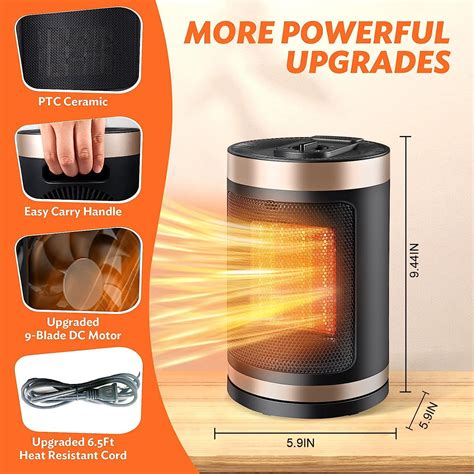 Snapklik.com : Portable Electric Space Heater Quiet Space Heater 70 ...