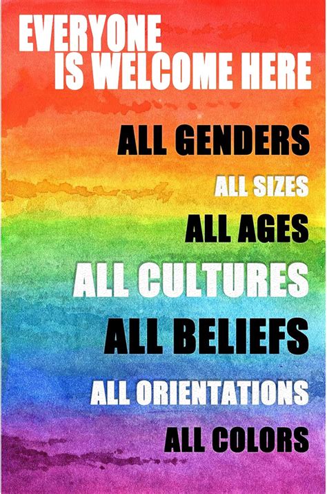 Buy UILIKO Everyone Is Welcome Here Poster,Lgbtq Posters For Classroom ...