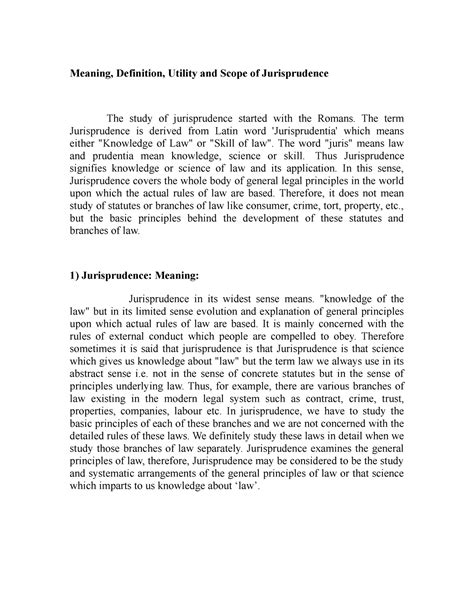 1933 Meaning Defn Utility and Scope Jurisprudence - Meaning, Definition ...