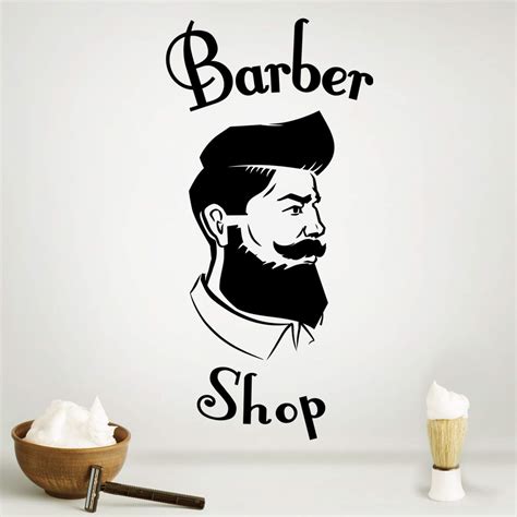 Buy Barber shop sign wall sticker decor window signs vinyl home ...