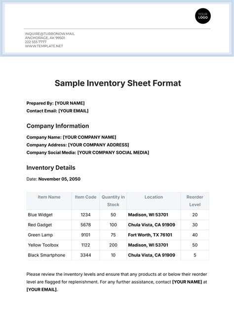 Free Concession Stand Inventory Template to Edit Online