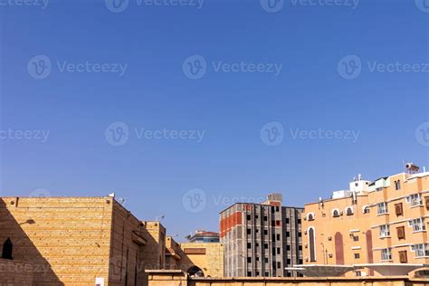 View of old buildings with typical Saudi Arabian architecture in the ...