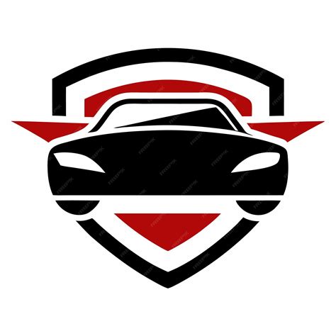 A black and red logo of a car with a red logo on it | Premium AI-generated vector
