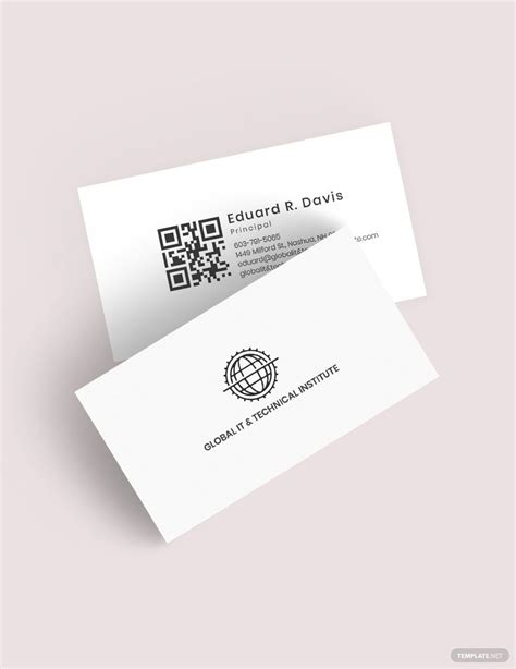 Business Card Template with QR Code 的图像结果