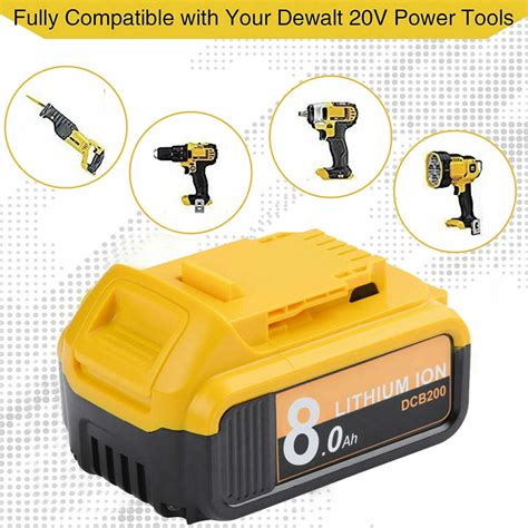 Buy 2 Pack For DeWalt 20V 20 Volt Max XR 8.0AH Lithium Ion Battery ...