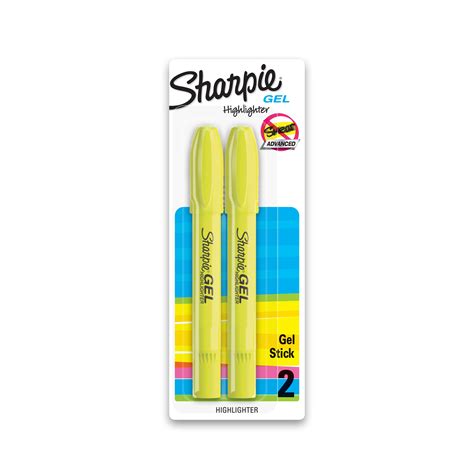 Sharpie Gel Highlighters, Bullet Tip, Fluorescent Yellow, 2 Count ...