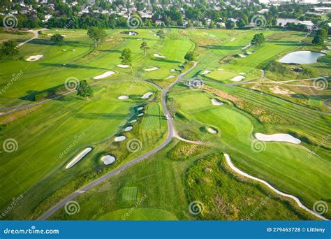 Aerial View of Golf Course Over Garden City Long Island, NY Stock Photo ...