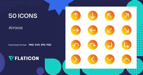 Arrows Icon Pack | Flat Gradient | 50 .SVG Icons