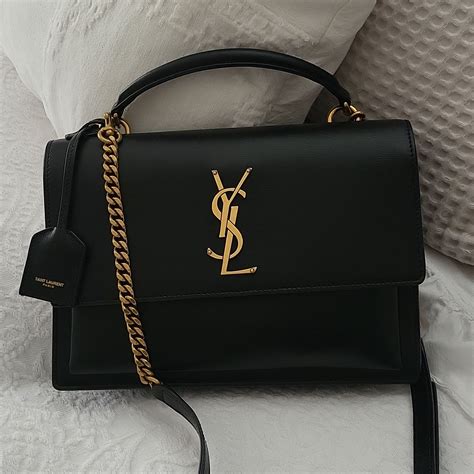 YSL sunset medium leather top handle bag in smooth leather | Yves saint ...