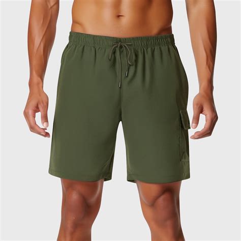 COSFO Green Running Shorts for Men Casual Relaxed Fit Elastic Waist ...