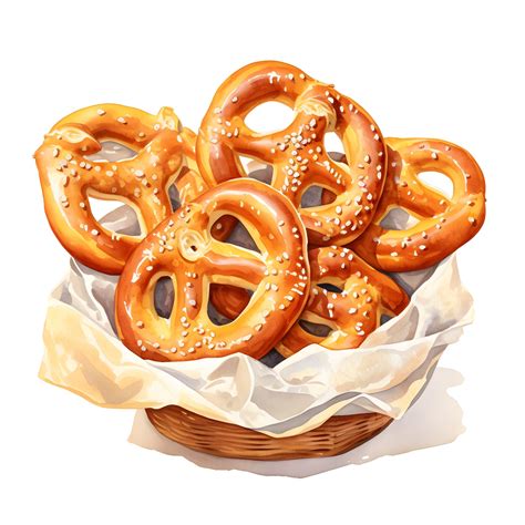 Pretzels Clipart, Pretzel Snack Images, 10 Watercolor Clip Art ...
