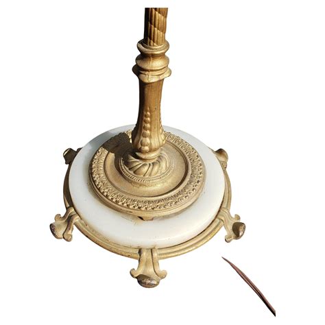 Antique Art Deco Cast Iron Gildes and Onyx Stone Floor Lamp For Sale at ...