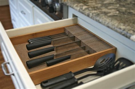 Amazon.com: Deluxe KNIFEdock Knife Drawer Organizer - Large Bamboo In ...