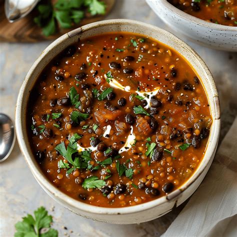 hearty Black Bean and Lentil Soup - Recipes Smile