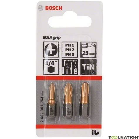 Bosch Professional Accessories 2607001754 3-piece screw bit set Maxgrip ...