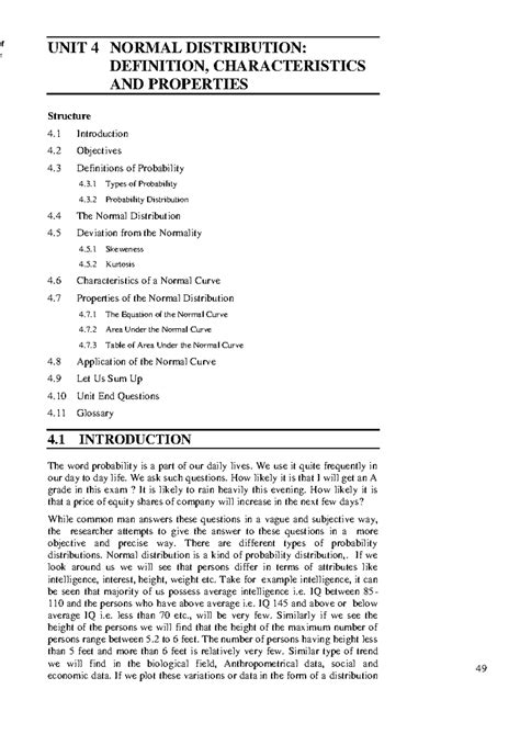 Unit 4: Normal Distribution - Definition, Characteristics & Properties ...