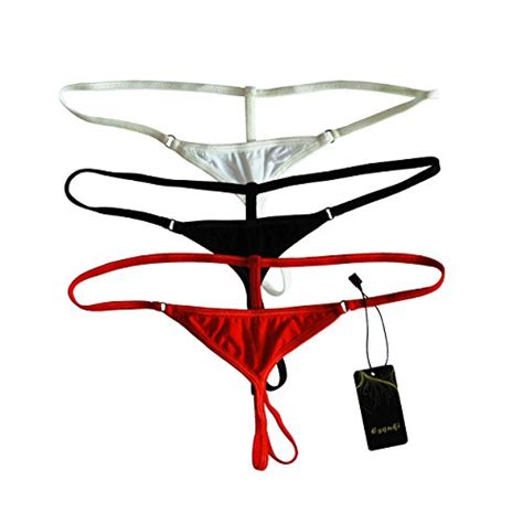 Buy Esquki Mens Cotton Open Crotch Underwear T Back Thong (3 Colors ...