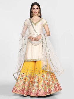 Off-White and Yellow Sharara Set – abhinavmishra