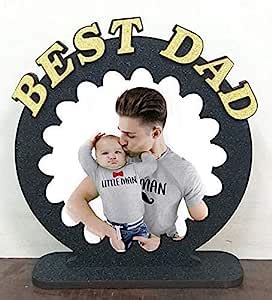 Quality Star Customized Wooden Best Dad Table Photo Plaque Frame ...