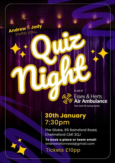 Quiz Night in aid of Essex and Herts Air Ambulance , The Globe ...