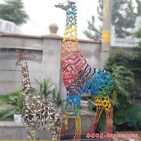 不锈钢长颈鹿雕塑 - 卓景雕塑公司