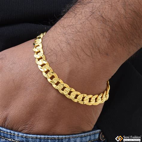 1 Gram Gold Plated Ring Into Ring Gorgeous Design Bracelet for Men - S ...