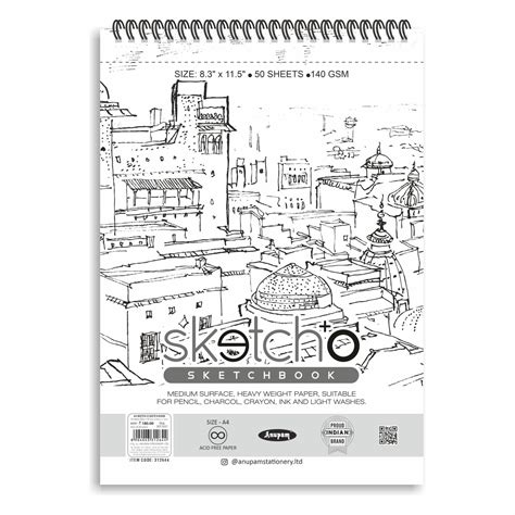 Anupam Sketch-O Soft Cover Sketchbook | 140GSM – Stationery Plug