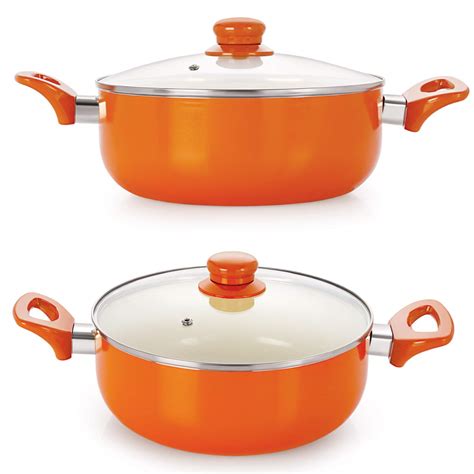 Nirlon Induction Base Aluminium Cookware Set, 2-Pieces, Orange : Amazon ...