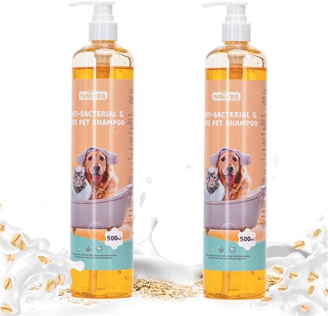 Nobleza 2 Pack Dog Shampoo for Smelly Dogs Groom Professional Pet Puppy Cat Flea Shampoo for ...