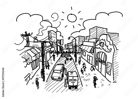 Busy City Drawing 的图像结果