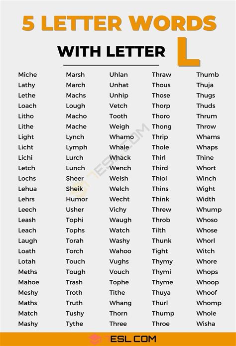 1100+ Examples of 5 Letter Words with H