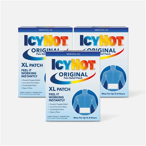 FSA Eligible Icy Hot Medicated Patch XL Back and Large Areas, 3 ct. (3 ...