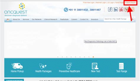 Download Reports from Oncquest Laboratories Ltd